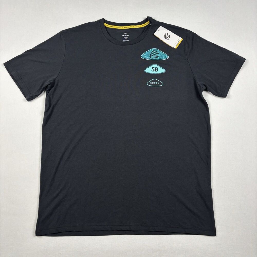 Under Armour Men’s XL Curry Brand Championship T-Shirt Black Graphic NBA 30 Tee